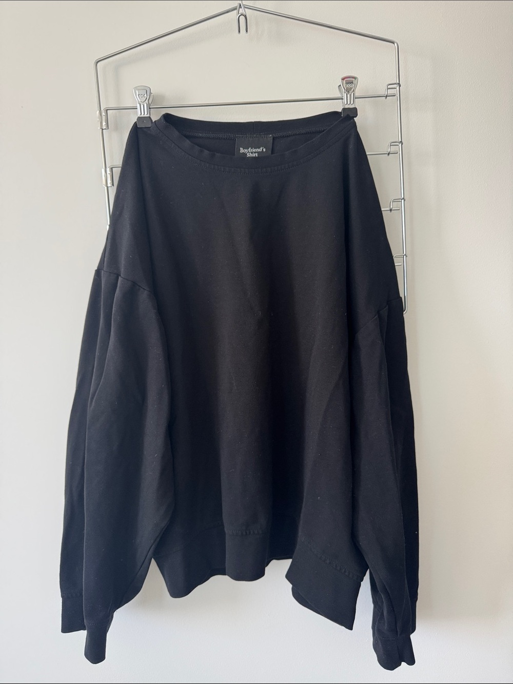 Women's Black Oversized Crewneck Sweatshirt
